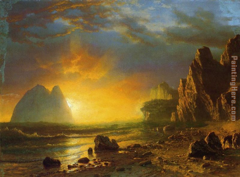 Albert Bierstadt Sunset on the Coast